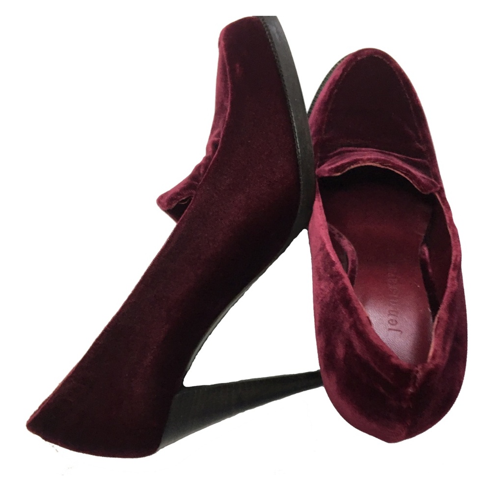 Jenni Kayne Burgundy Velvet Pumps Heels Size 7 MSRP $475